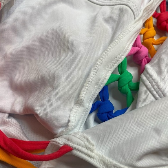 Bleu Rod Beattie Core-Lace-Down Mio One-Piece Swimsuit White Size 6 New - Picture 8 of 8